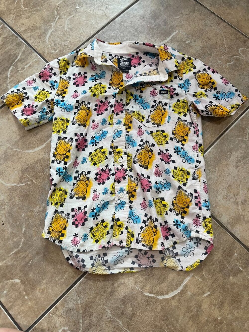 Vans x SpongeBob SquarePants Boys Small Button Up Shirt